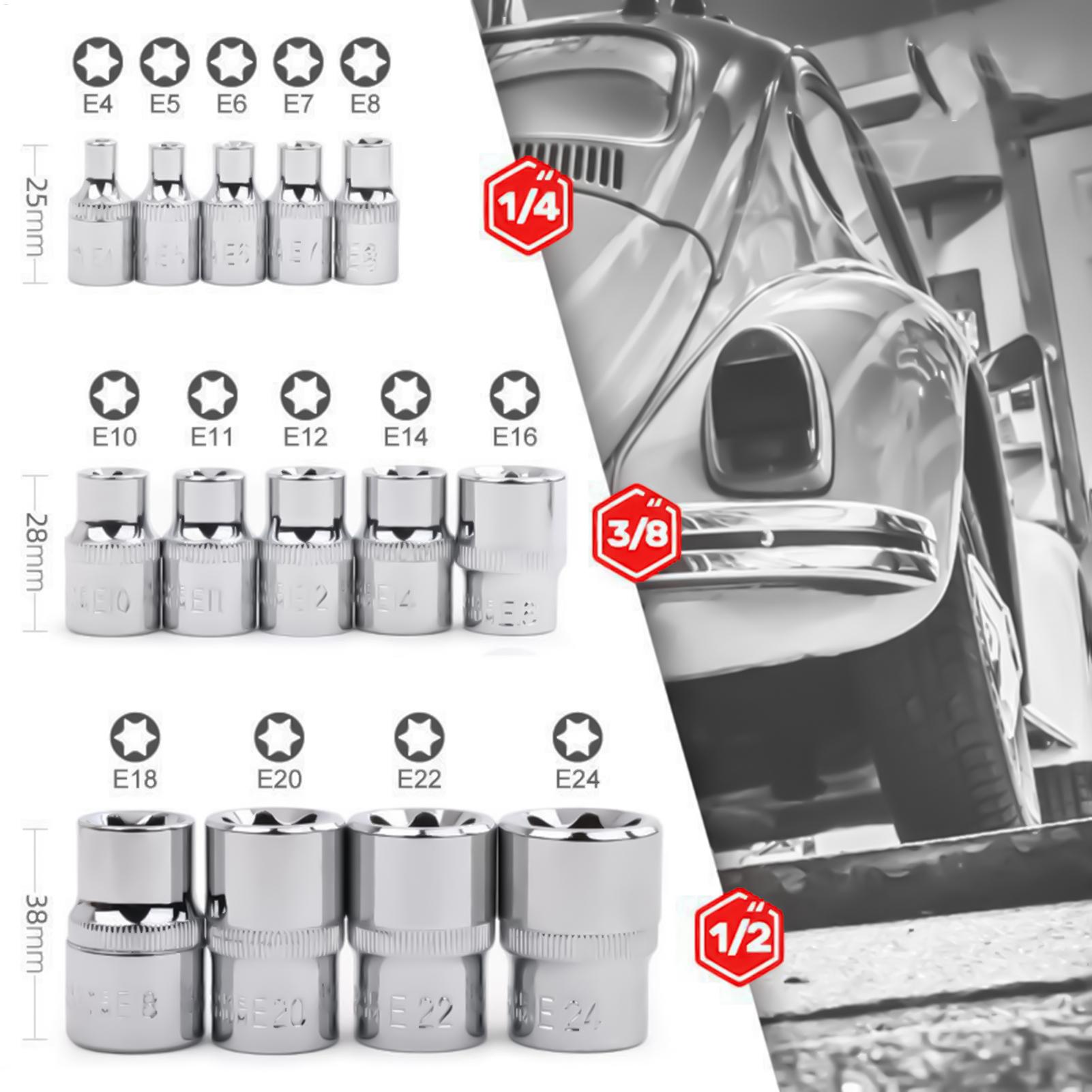 Socket Set - Draagbare, robuuste, multifunctionele handgereedschapset met doppen