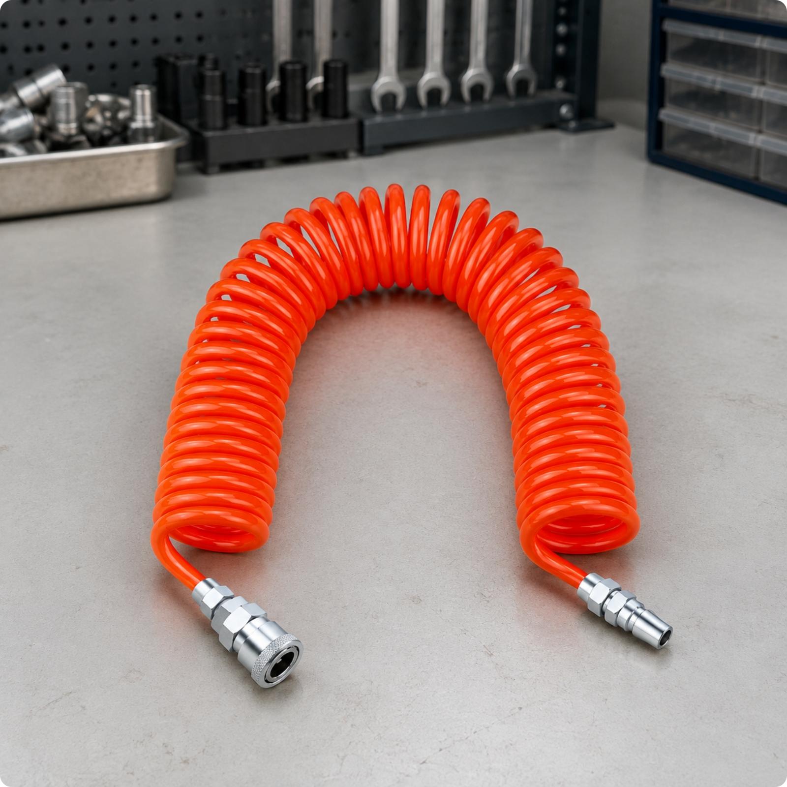 Spring Compressor Tool - Pneumatische compressorslang, opgerolde PU-luchtleiding met veerwerking,
