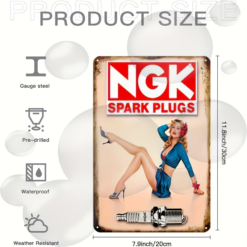 Vintage metalen bord met bougi - Spark Plug recensie en prijs